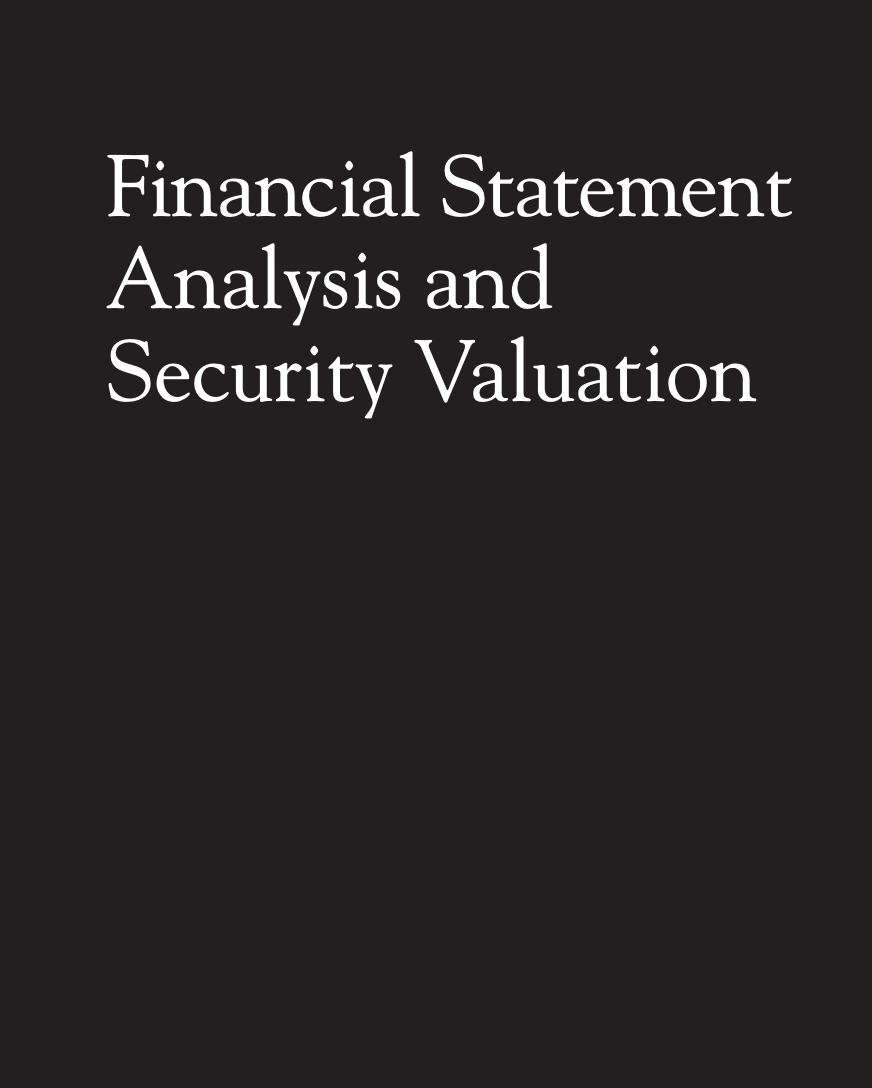 Financial Statement Analysis and Security Valuation book