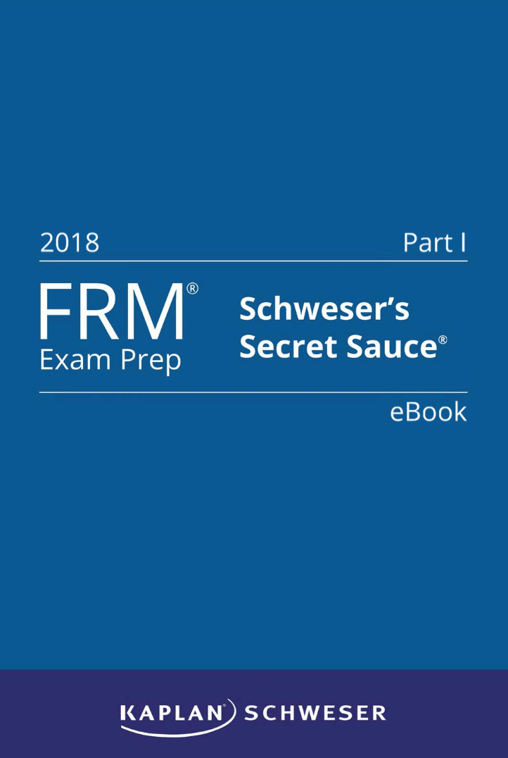 Schweser FRM Part I Secret Sauce book